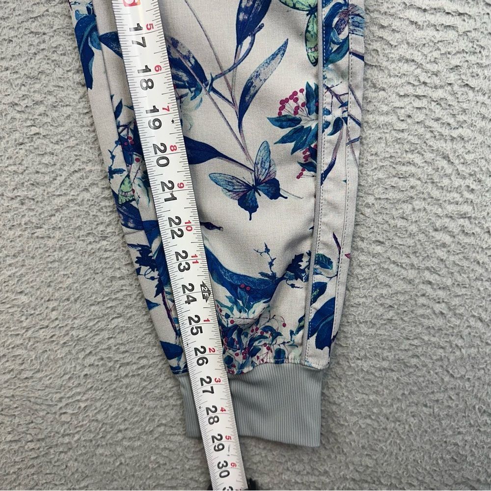 Gap Fit Jogger Pants Womens Extra Small Gray Blue Floral Stretch Athleisure Yoga - Picture 8 of 13